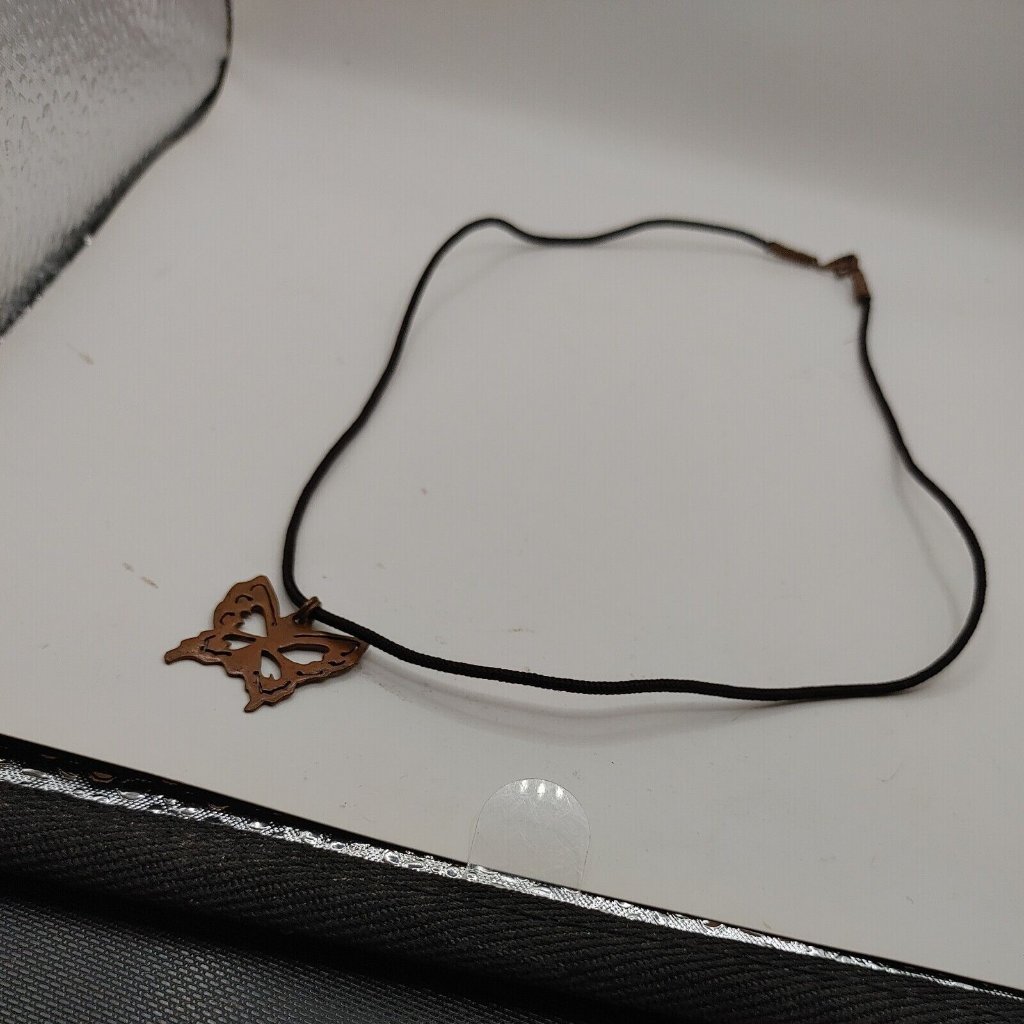 Necklace 16 Brown Cord Butterfly Fish Hook Clasp1